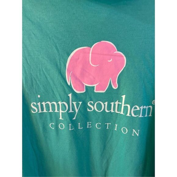 Simply southern long sleeved thin hoodie t shirt green elephant large NEW rn#147 - Picture 2 of 10